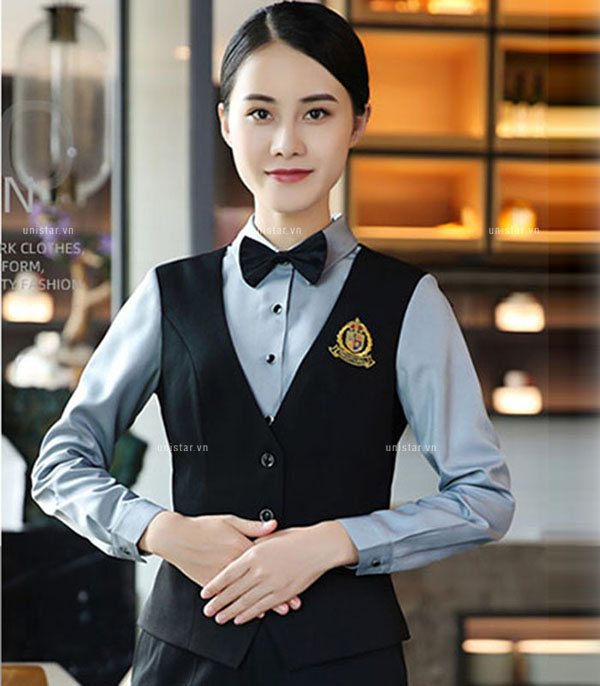 Áo gile đồng phục nhà hàng đẹp USNK-560