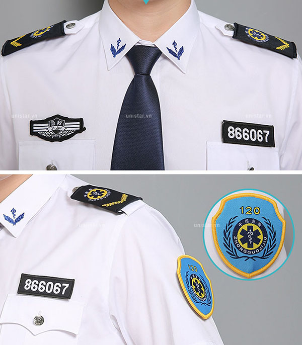 Đồng phục bảo vệ màu trắng bền đẹp USBV-346