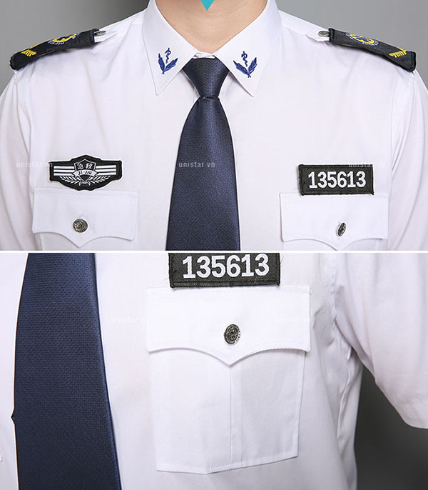 Đồng phục bảo vệ màu trắng bền đẹp USBV-364