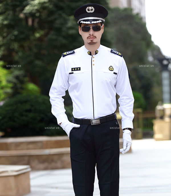 Đồng phục bảo vệ màu trắng đạt chuẩn USBV-351