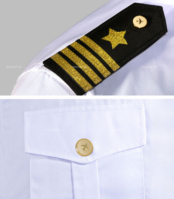 Đồng phục bảo vệ màu trắng hiện đại USBV-342