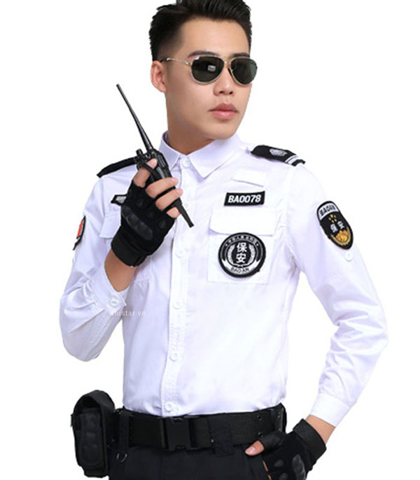 Đồng phục bảo vệ màu trắng mẫu mới USBV-347