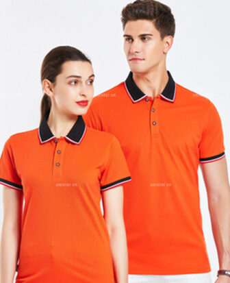 Áo thun đồng phục màu cam đẹp USAT-439